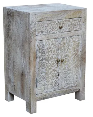 2 Drawer Whitewashed Bedside Cabinet | Takai Design