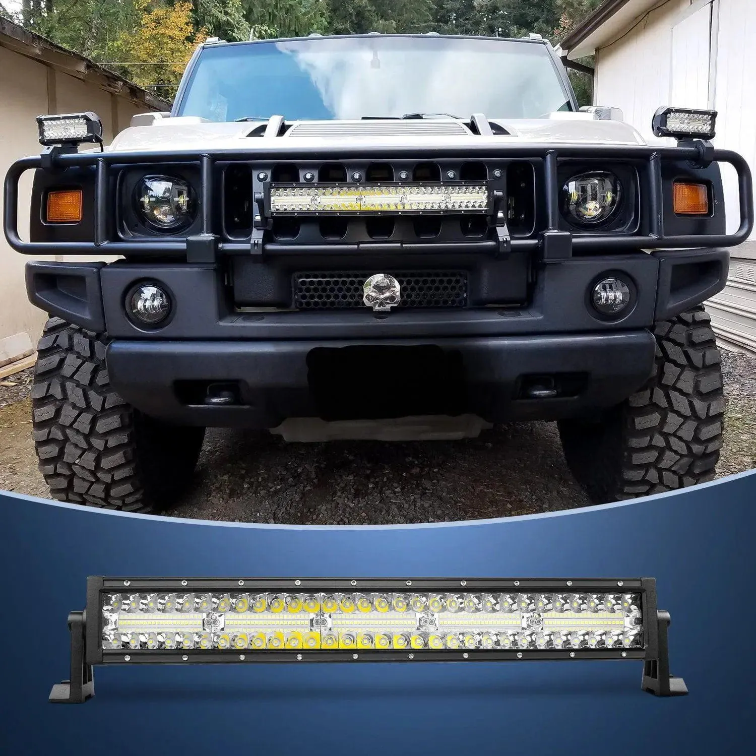 22 Inch 480W Triple Row Spot Flood LED Light Bar