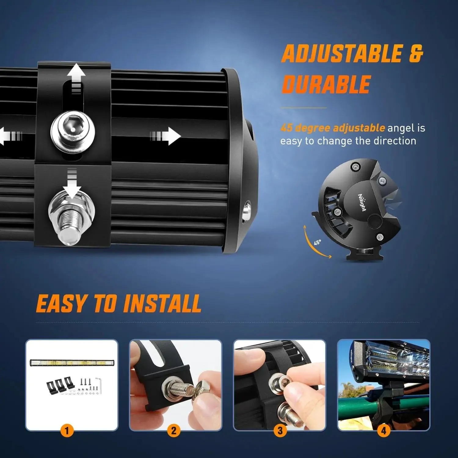 37 Inch 468W 46800LM Triple Row Spot Flood LED Light Bar