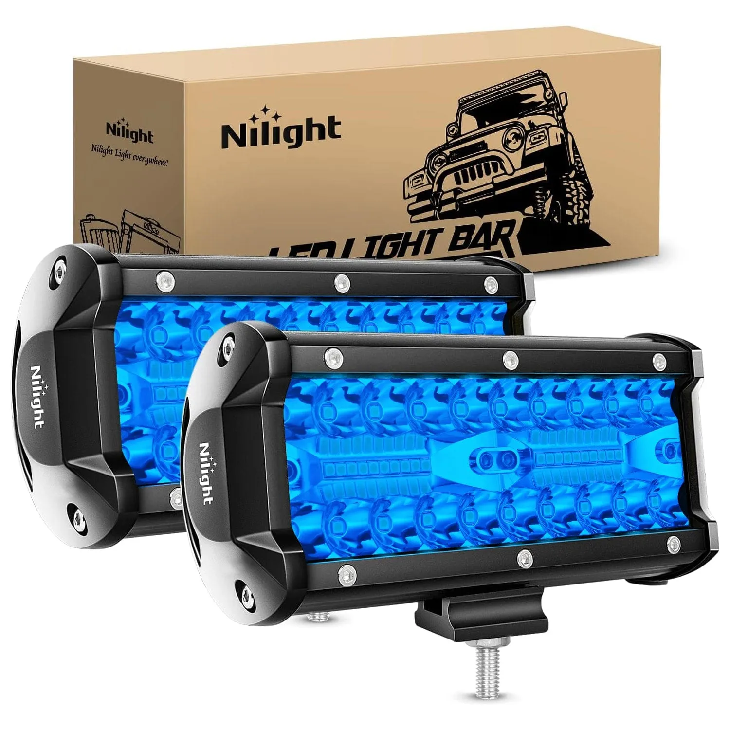 6.5 Inch 120W Triple Row Spot Blue Led Pods (Pair)