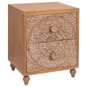 Bedside Carved Timber
