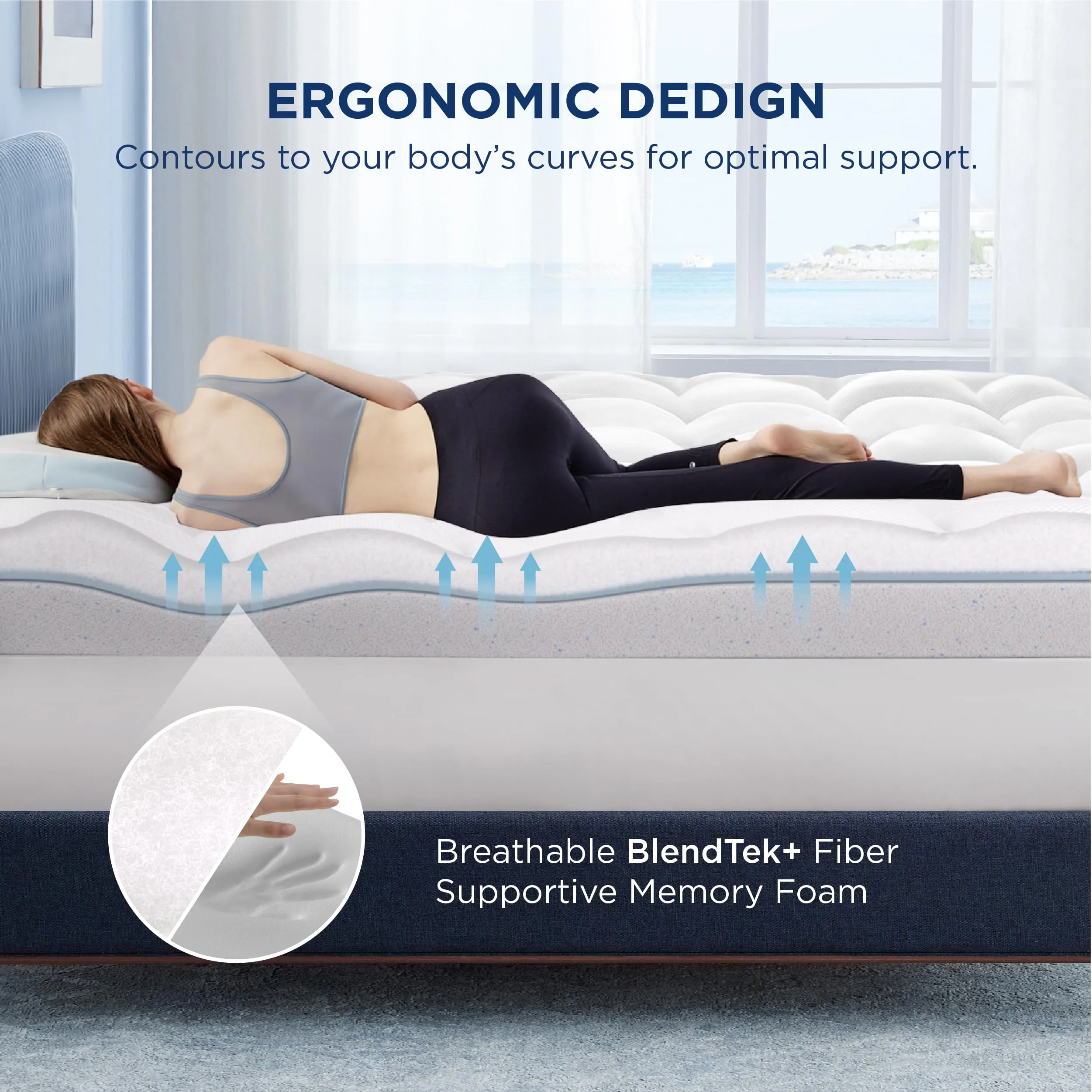 Bedsure 4 Inch Memory Foam Mattress Topper King Size, Dual Layer 2.5 Inch Gel Memory Foam & 800 GSM Waterproof Pillow Top Cooling Mattress Pad with 8-21 Inch Deep Pocket