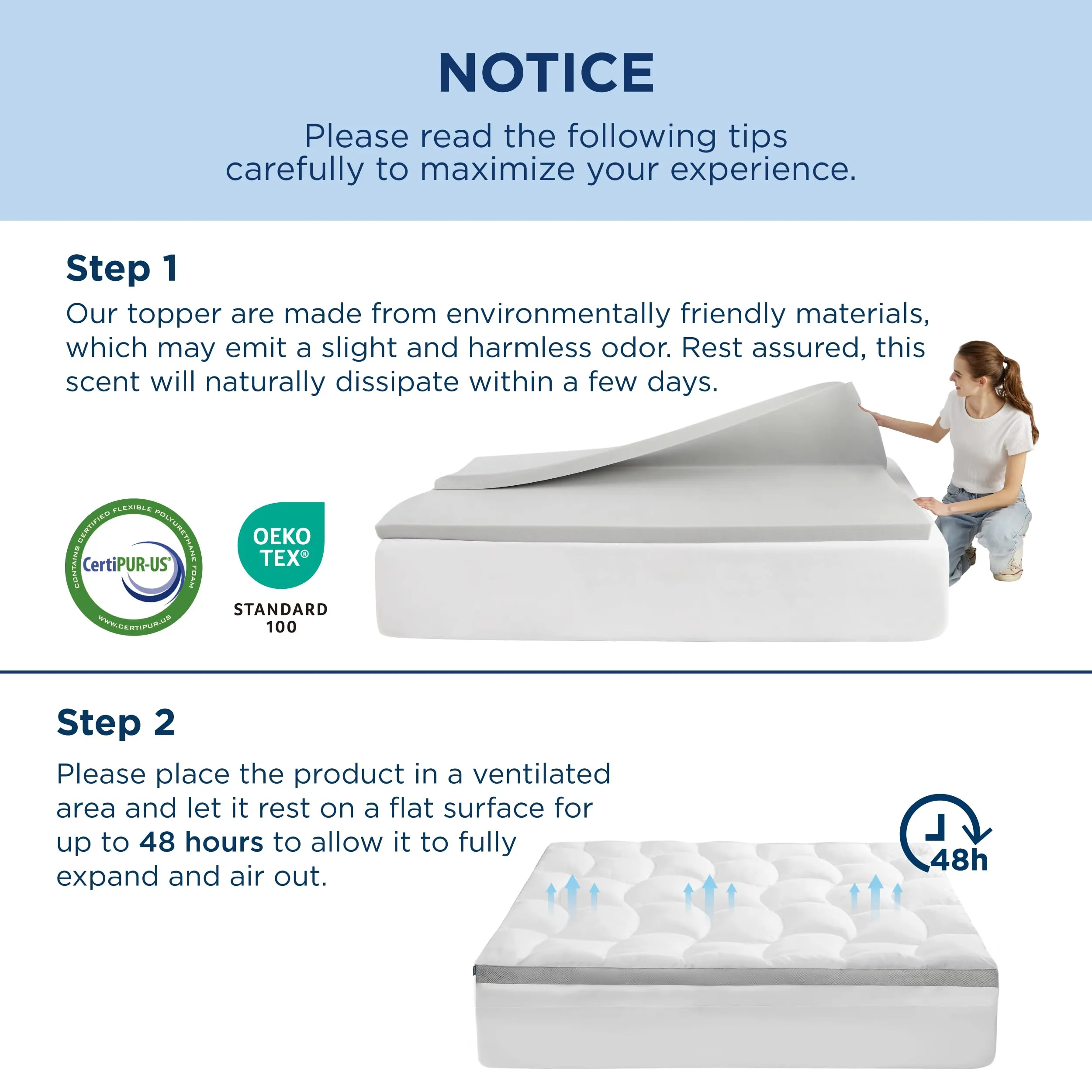 Bedsure 4 Inch Memory Foam Mattress Topper King Size, Dual Layer 2.5 Inch Gel Memory Foam & 800 GSM Waterproof Pillow Top Cooling Mattress Pad with 8-21 Inch Deep Pocket