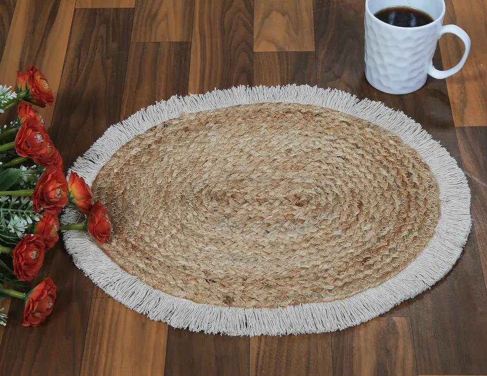 Camilla Round Oval Jute Table Mats Perfect for Kitchen & Dining Tables