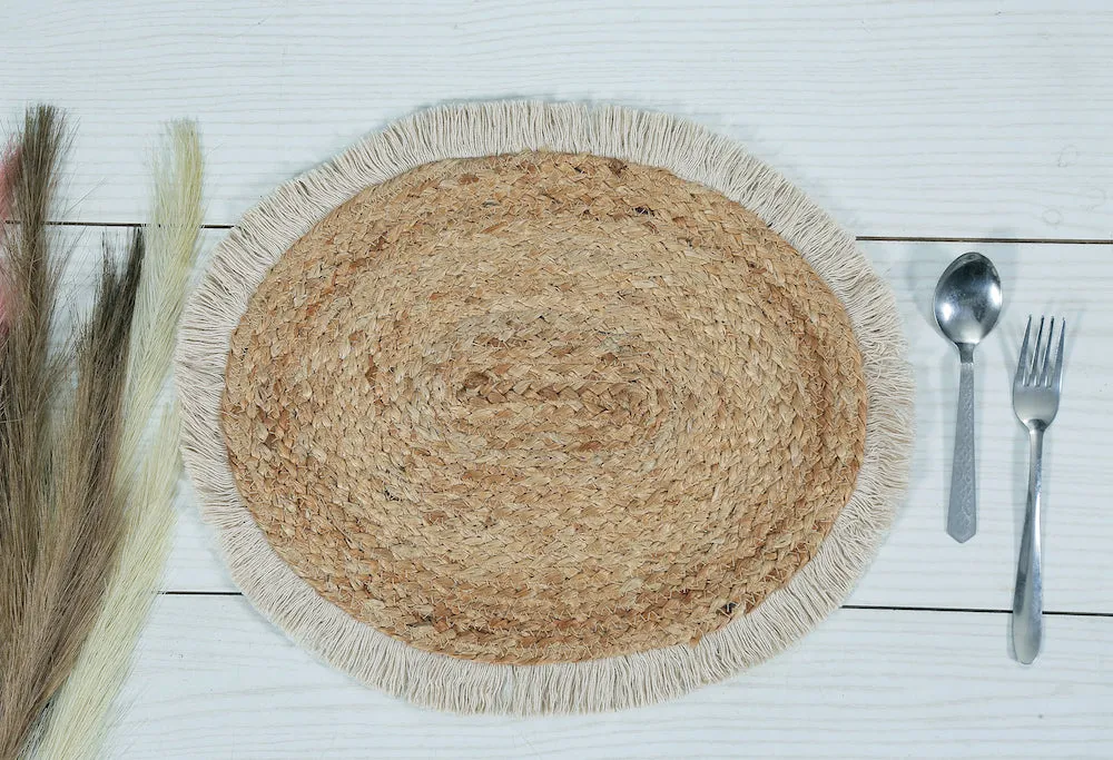 Camilla Round Oval Jute Table Mats Perfect for Kitchen & Dining Tables