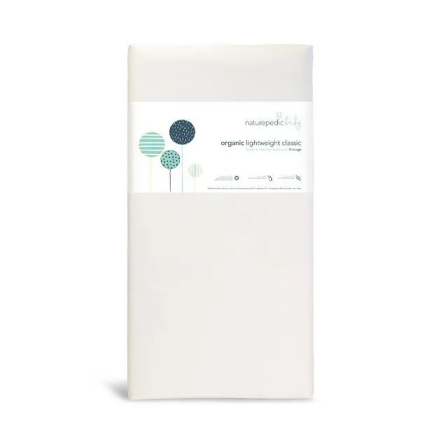 Lightweight Organic Cotton Classic Seamless 2-Stage Crib Mattress by Naturepedic