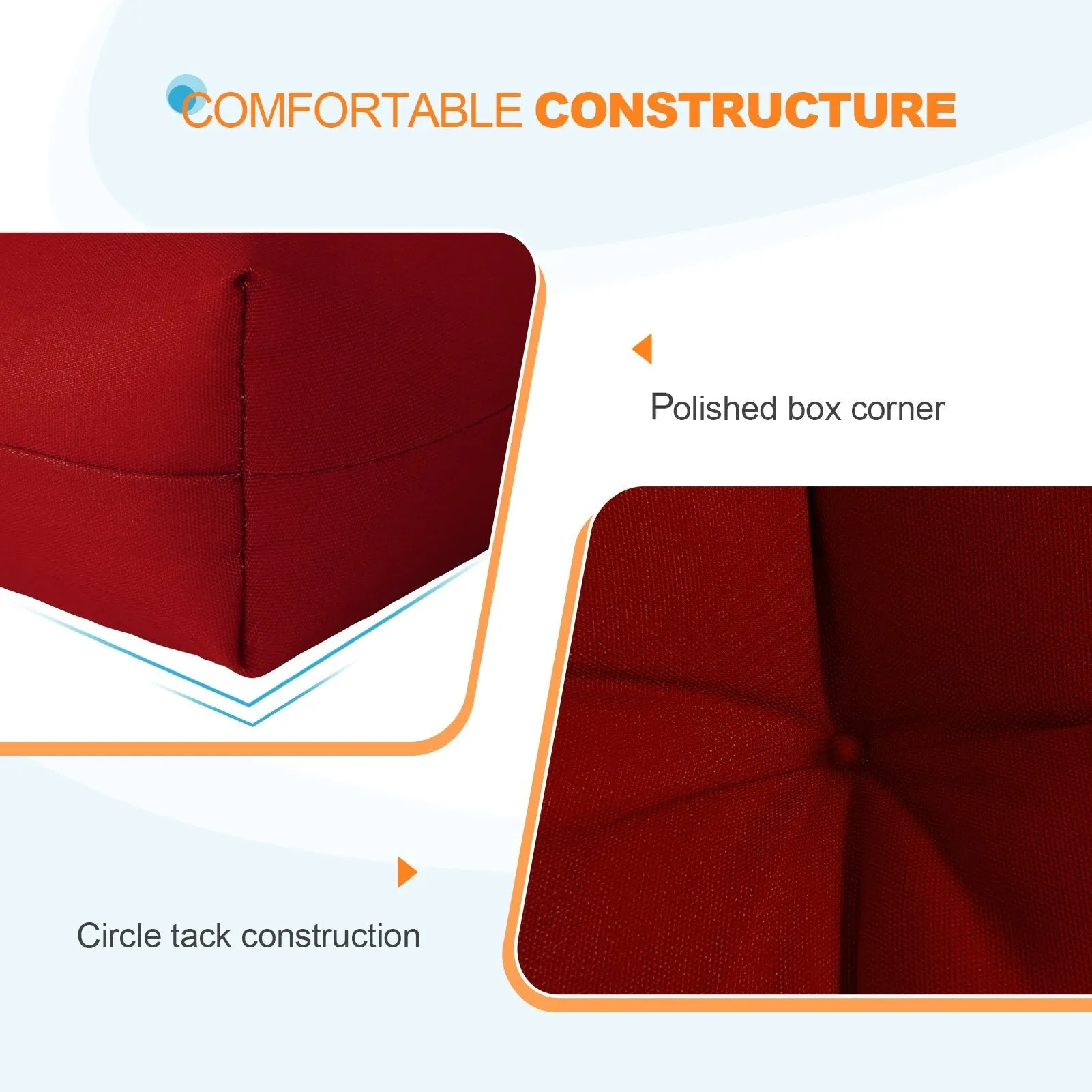 Tufted Outdoor/Indoor Seat/Back Chair Cushions, Set of 4, 42'' x 21''