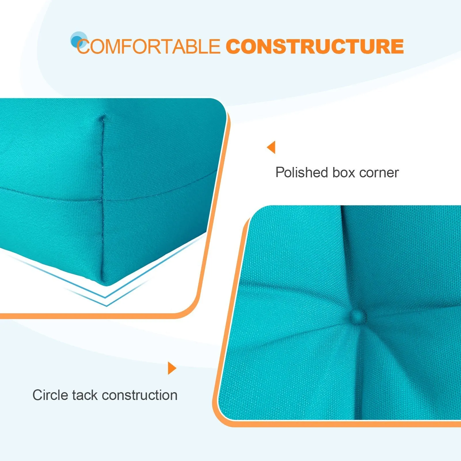Tufted Outdoor/Indoor Seat/Back Chair Cushions, Set of 4, 42'' x 21''
