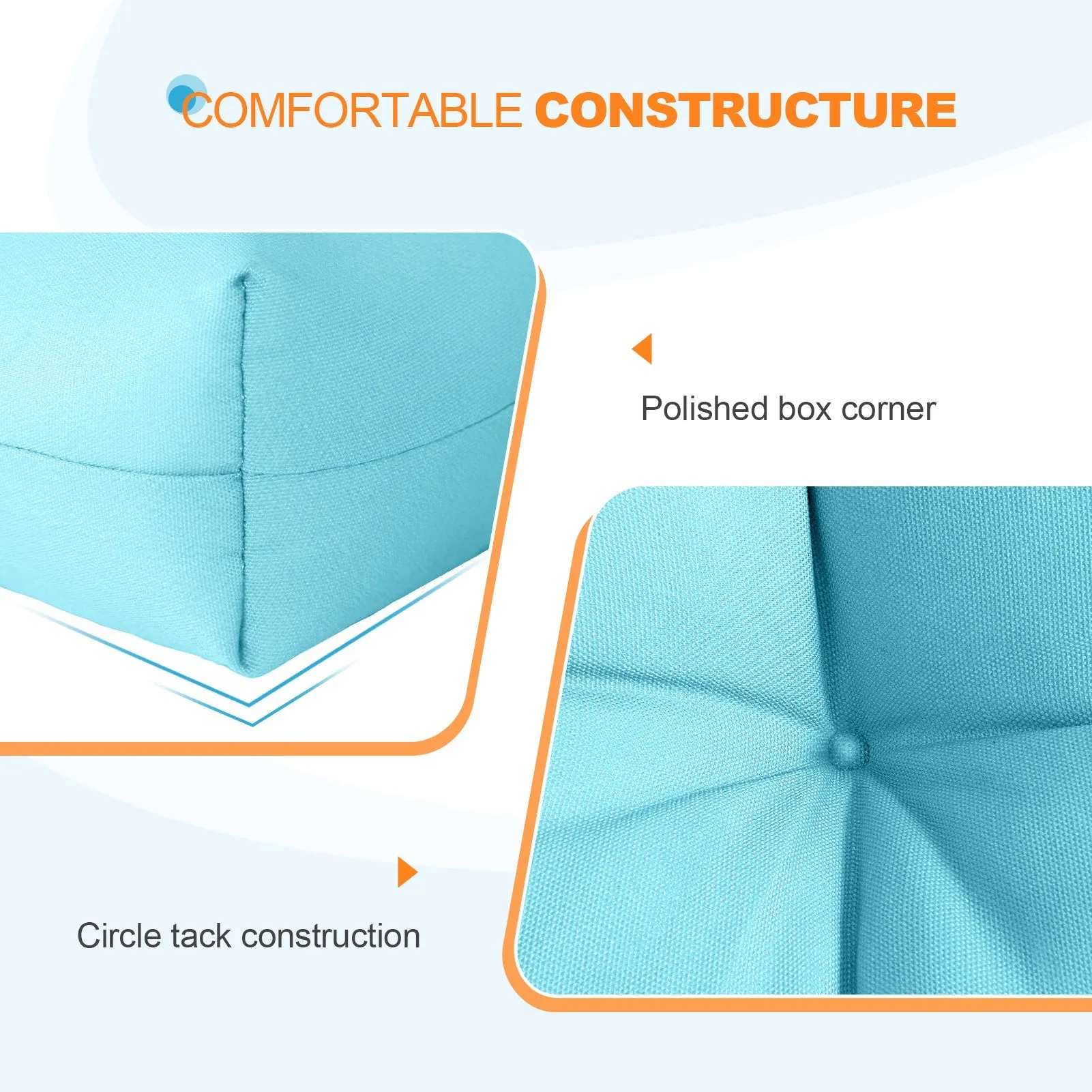 Tufted Outdoor/Indoor Seat/Back Chair Cushions, Set of 4, 42'' x 21''