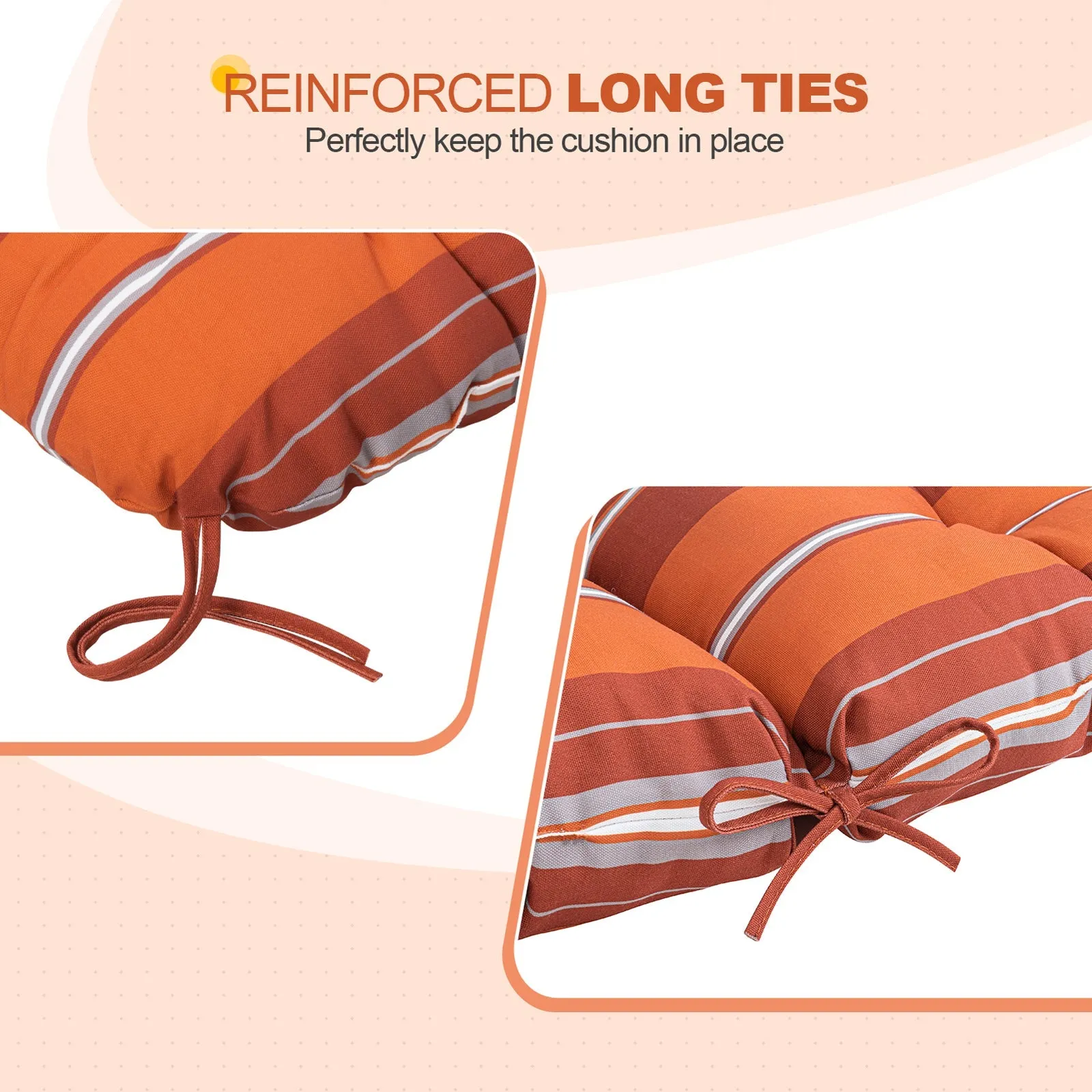 Tufted Outdoor/Indoor Seat/Back Chair Cushions, Set of 4, 42'' x 21''