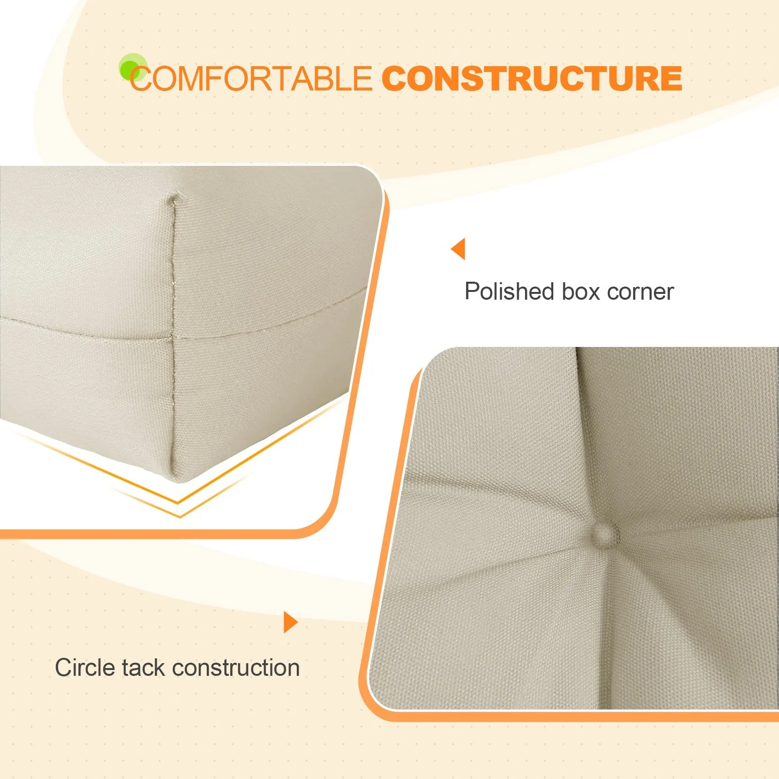Tufted Outdoor/Indoor Seat/Back Chair Cushions, Set of 4, 42'' x 21''